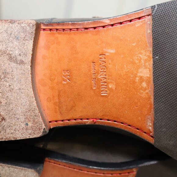 Magnanni Men's Marco Single Monk Strap Loafer Dress Shoe Gray Size 8.5M Leather - Picture 6 of 10